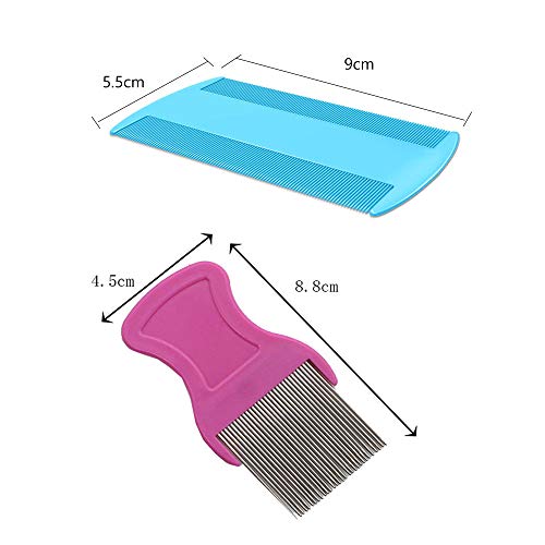 6 Piezas Peine de Piojos, Que Incluye 3 Dientes de Metal, 3 Peines de PlÁStico, Resistentes Y Duraderos Para El Cuidado, Para Limpiar La Caspa O Los Piojos (Color Aleatorio)