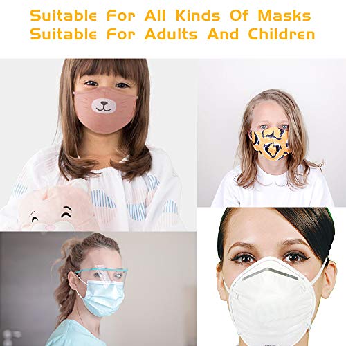 6 Unidades Soporte para Máscaras - Extensor de Máscara, Antideslizante Correa con Hebilla Protector de Oídos, 4 Engranajes Ajustables Alivio del Dolor, Ganchos para la Oreja Clip de Extensión (Negro)