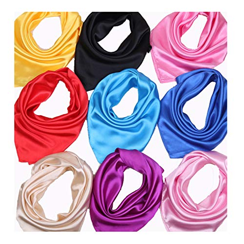 60 cm Candy Colors Women Silk Scarf Fashion Silk Shawl Head Covering Ladies Professional Small Squares Send Random Talla única