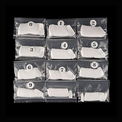 600 piezas Bailarina Uñas Falsas Uñas Artificiales Ataúd Uñas Acrílicas Medianas para la etiqueta del arte del clavo Puntas de uñas de cubierta completa 10 tamaño Uñas postizas blancas