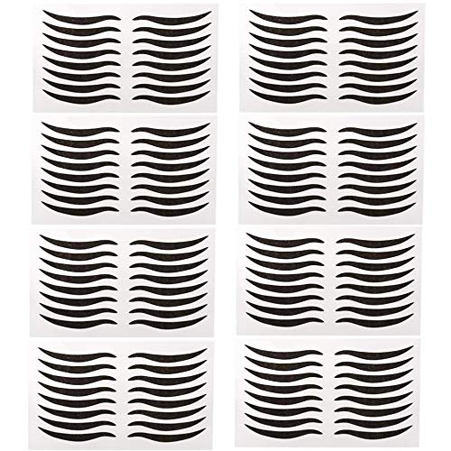 64 pares de cintas de párpado laterales dobles pegatinas de delineador de ojos negro tiras de elevación para conseguir un par de ojos grandes y encantadores