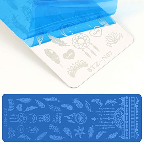 6pcs Nail Art Stamping Placas Uñas, Mwoot Placas Estampacion Uñas de Acero Inoxidable Nail Art Estampador de Uñas Profesional