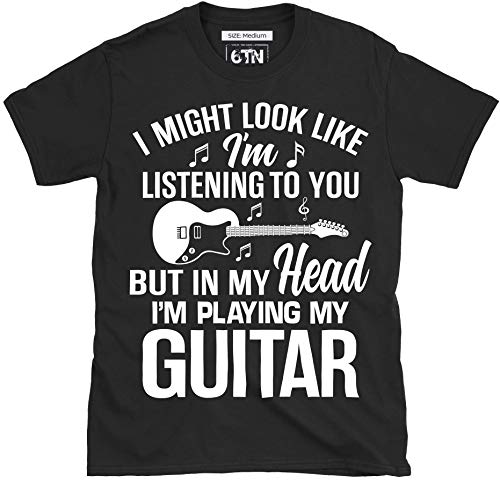 6TN Mike Looks Like I'm Listening to You But In My Head I'm Playing My Guitarra Camiseta - Negro, Large