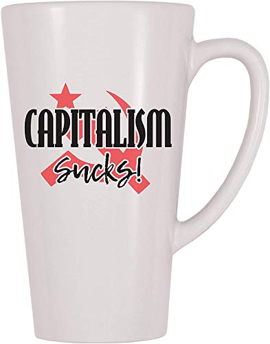 77 xiochgzish El capitalismo apesta, Taza de café con Hoz y Martillo socialista Comunista (17 oz)