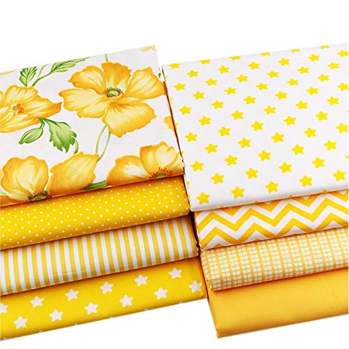 8 piezas amarillo serie grasa cuarto superior algodón arte tela paquete cuadrados patchwork floral algodón material 46 cm x 56 cm