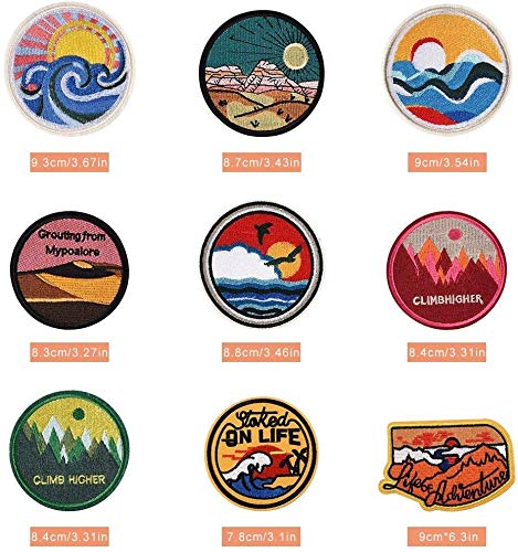 9 piezas Patch Sticker, parches bordados, Parches ropa Termoadhesivos, Parches ropa, Parches bordados cosidos, insignia de parche bordado para la camiseta Jeans Ropa Bolsas