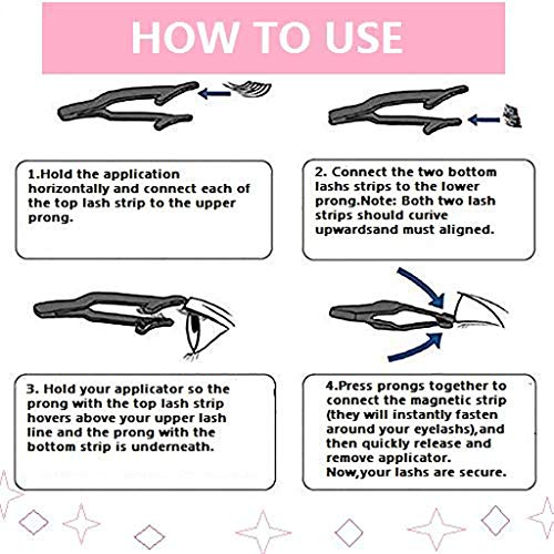 99AMZ 3D Magneticas Pestañas postizas Naturales Reutilizables Maquillaje Extensiones de Pestañas Postizas Natural Curl Blando Eyeliner Delineador liquido Kit Pestañas + Pinzas Impermeable Negro (A)