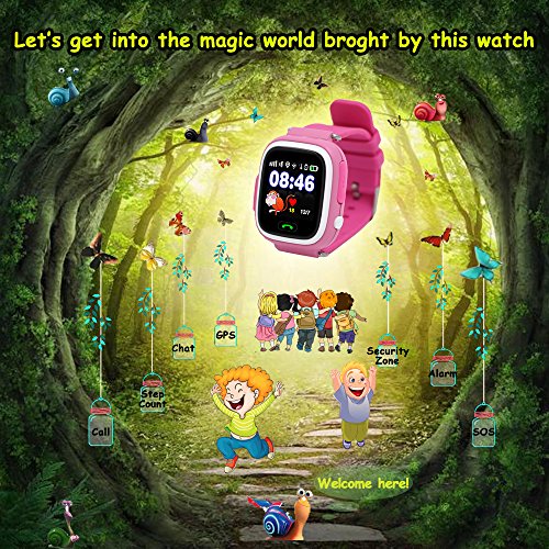 9Tong Reloj Inteligente para Niños con GPS, Reloj Inteligente para Niños con Rastreador GPS y Soporte SIM gsm con Pantalla Táctil, Llamadas de Emergencia