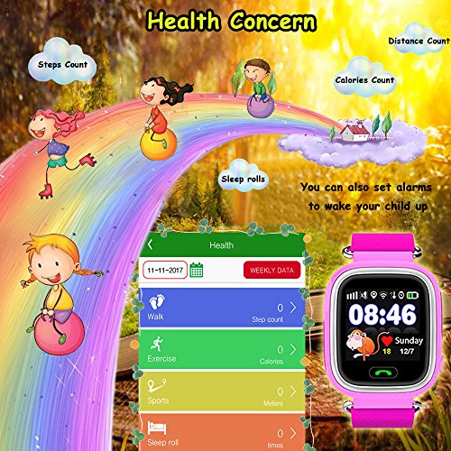 9Tong Reloj Inteligente para Niños con GPS, Reloj Inteligente para Niños con Rastreador GPS y Soporte SIM gsm con Pantalla Táctil, Llamadas de Emergencia