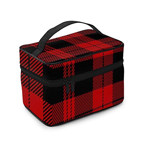 A Cuadros (27) Estuche de Tren de Maquillaje de Viaje Estuche Organizador de Estuche de Maquillaje portátil