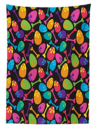 ABAKUHAUS Velociraptor Mantele, Huevos de Dinosaurio Huesos, Resistente al Agua Lavable Colores No Destiñen Personalizado, 140 x 170 cm, Multicolor