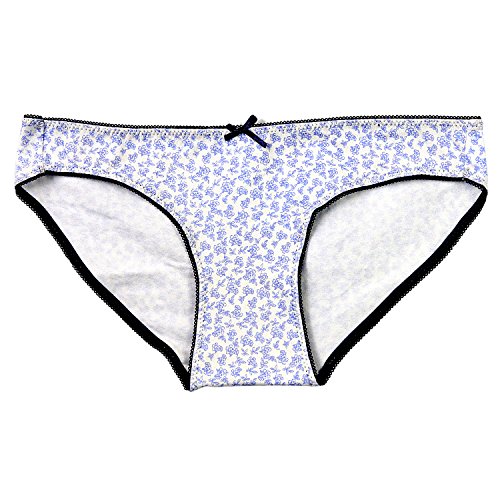 ABClothing Womens Soft Cotton Black Low Rise Bow Bikini Unberwear Paquete de lencería de 6 XL Negro