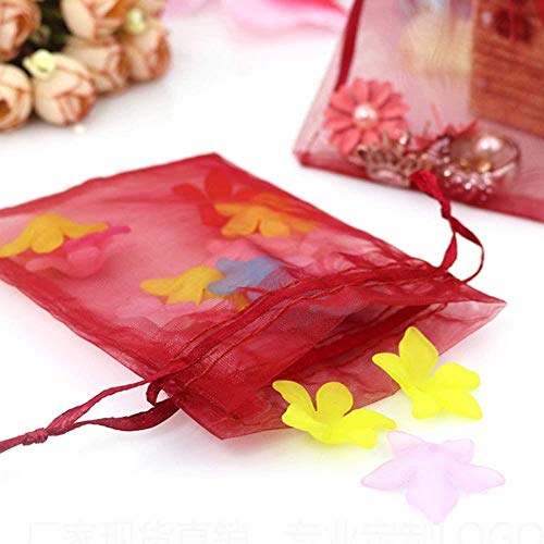 Abn 100 uds.Bolsas de Organza de 7x9 cm Bolsas de Regalo con cordón Bolsas de Organza para Regalos de Boda Bolsas de joyería Bolsas de Envoltura para muestras, Azul Tiffany, 7x9 cm, 100 uds