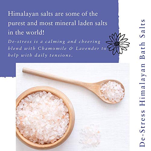 Absolute Aromas Sales de baño de 'Destress' 290g Bolsa de Recarga - Sales Rosadas del Himalaya - Con una Mezcla Relajante de Aceites Esenciales