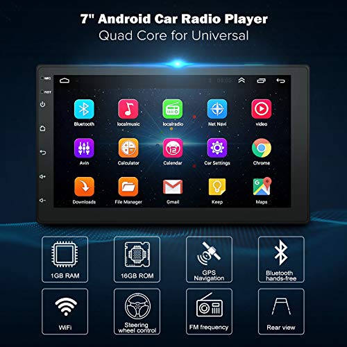 ACAMPTAR 7 Pulgadas Android 8.1 2 Your Car DVD Radio Reproductor Multimedia GPS Navegación Universal para Nissan Peugeot Toyota Doble DIN Autoradio
