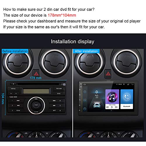 ACAMPTAR 7 Pulgadas Android 8.1 2 Your Car DVD Radio Reproductor Multimedia GPS Navegación Universal para Nissan Peugeot Toyota Doble DIN Autoradio