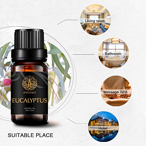 Aceite de Eucalipto - 100% de Eucalipto Puro, 10 ML/0.33Oz de Aromatización Orgánica
