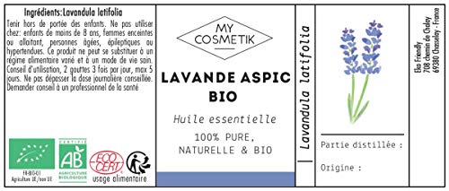 Aceite Esencial de Lavanda Aspic orgánico - MyCosmetik - 10 ml