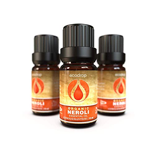 Aceite esencial de neroli con el certificado ecológico COSMOS, 100% puro y grado terapéutico para aromaterapia, con libro electrónico de regalo, 10 ml (Citrus aurantium)