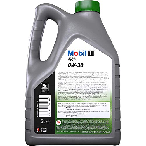 Aceite para motor Mobil 1 ESP 0W-30 Advance Fully Synthetic, 5 litros