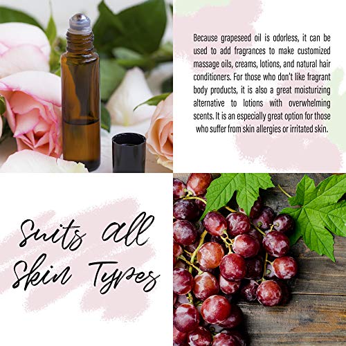 Aceite Puro De Semilla De Uva Aceite Portador Extracto - Premium Nature Prensado En Frío Con Vitamina E Aceite De Masaje Aceite Para El Cuidado Facial Cosméticos Diy Para Piel Cabello 118 Ml
