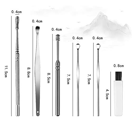 Acero Inoxidable ear cleaner,Limpiador de Oídos,Kit de limpieza para oídos,Ear Wax Removal,Removedor de Cera de Oído, para bebés, jóvenes y adolescentes adultos