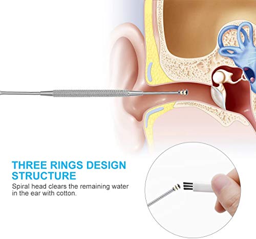 Acero Inoxidable ear cleaner,Limpiador de Oídos,Kit de limpieza para oídos,Ear Wax Removal,Removedor de Cera de Oído, para bebés, jóvenes y adolescentes adultos