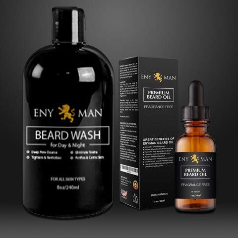 Acondicionador y acondicionador para barba, 100% puro para barbas, bigotes y pieles hidratadas, sin perfume por ENYMAN