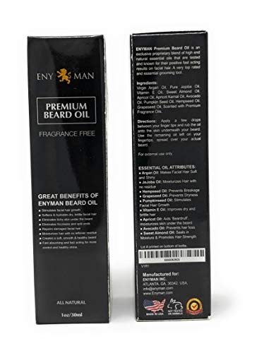 Acondicionador y acondicionador para barba, 100% puro para barbas, bigotes y pieles hidratadas, sin perfume por ENYMAN