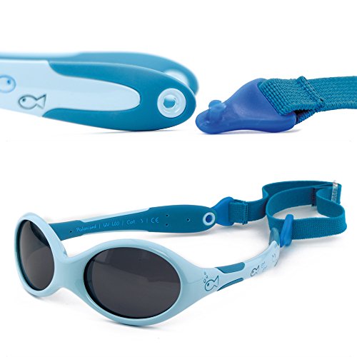 ActiveSol gafas de sol para BEBÉ | NIÑO | 100% protección UV 400 | polarizadas | irrompibles, de goma flexible | 0-24 meses | 18 gramos [Talla S - Pez]