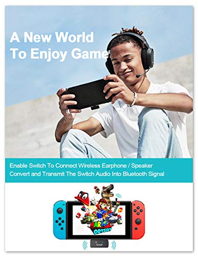 Adaptador Bluetooth para Nintendo Switch/Switch Lite/PS4/PC, Transmisor Bluetooth Audio con aptX de Baja Latencia Compatible con Airpods Bose Sony Altavoces Auriculares Bluetooth