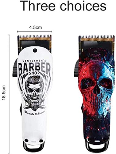 Adecuado para recortar pelo Hair Trimmer cortadora de cabello profesional digital eléctrico recargable sin cuerda de los hombres S ajustable del corte de pelo de cerámica de la lámina Barber Shop-Blan
