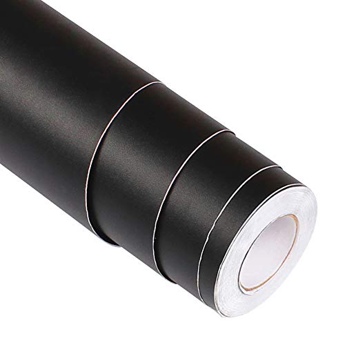 Adhesivo de vinilo mate para muebles, cocina, dormitorio, 3 m, Yizunnu, pvc, negro, 61x300cm