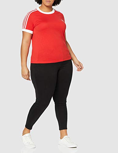 adidas 3 Str tee Camiseta de Manga Corta, Mujer, Lush Red/White, 36