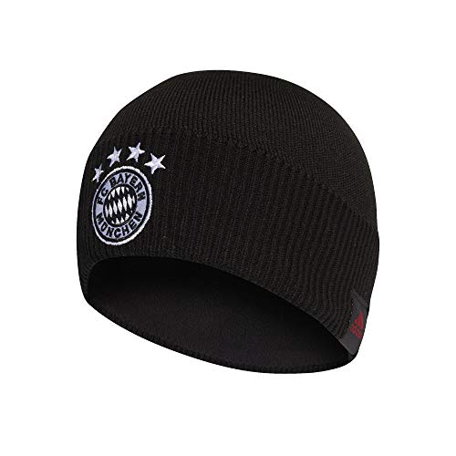 Adidas - Gorro de invierno con logotipo del FC Bayern de Múnich, negro, talla única