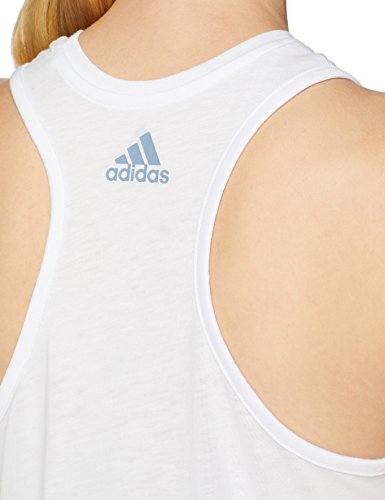 adidas Logo Cool Tank Camisa de Golf, Mujer, Blanco, M