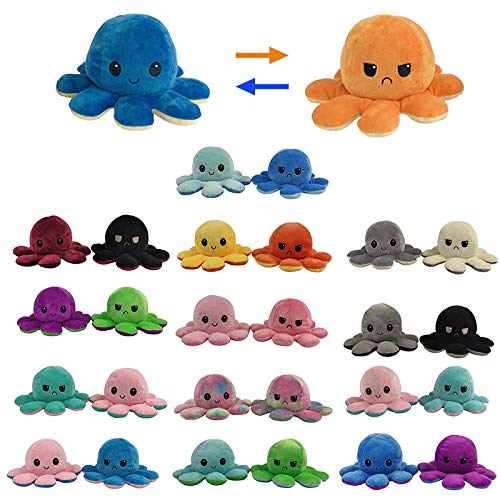 ADJU Muñeca Flip Octopus de Doble Cara, Lindo Pulpo Reversible Peluches Pulpo Reversible Peluches Muñeca niños, Familiares, Amigos