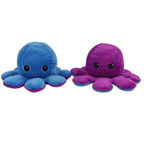 ADJU Muñeca Flip Octopus de Doble Cara, Lindo Pulpo Reversible Peluches Pulpo Reversible Peluches Muñeca niños, Familiares, Amigos