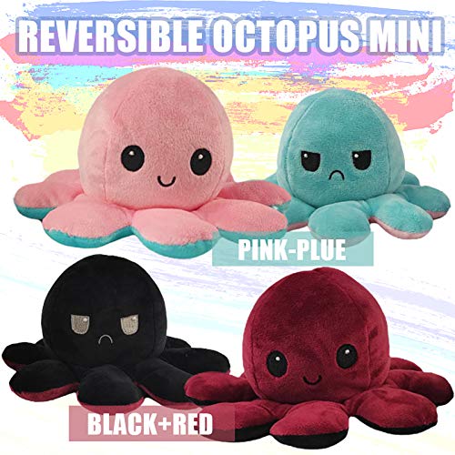 ADJU Muñeca Flip Octopus de Doble Cara, Lindo Pulpo Reversible Peluches Pulpo Reversible Peluches Muñeca niños, Familiares, Amigos