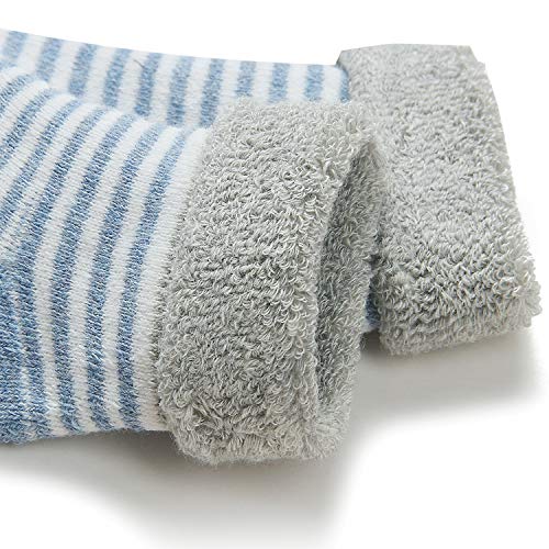 Adorel Calcetines Invierno de Rizo para Bebé Niño Lote de 5 Azul Oscuro 0-6 Meses (Tamaño del Fabricante S)