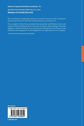 Advances in Yersinia Research: 954 (Advances in Experimental Medicine and Biology)