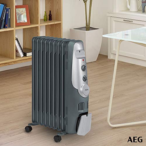 AEG RA 5521 - Radiador de aceite, 2000 W, 9 elementos, termostato, 3 niveles de potencia