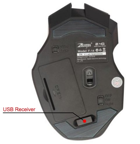 AFUNTA Ratones Zelotes Wireless Gaming Mouse con 7 Botón dpi Ajustable 600/1000/1600/2400 LED para PC Gamer Mac Computer