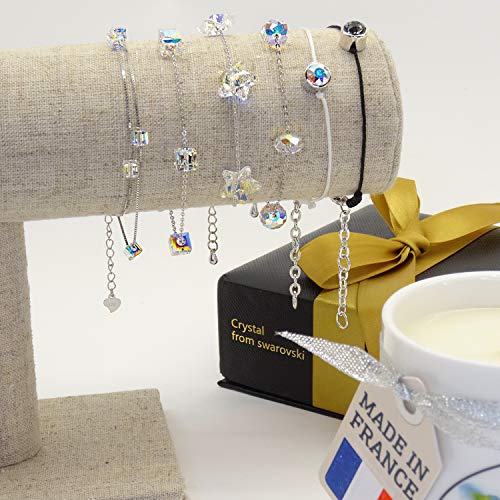AG Artgosse - Vela con diseño de flor de cerezo y cristales de Swarovski para mujer, ambiente de fiesta de cumpleaños y Navidad