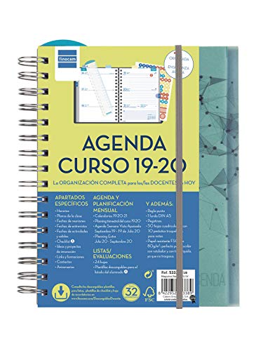 Agenda docente 2019-2020 semana vista apaisada español
