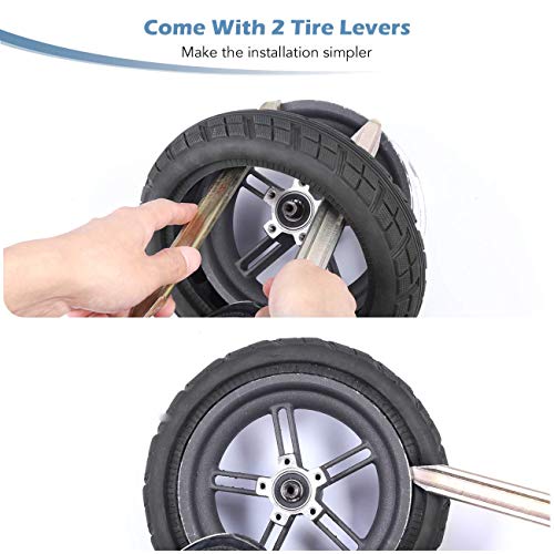 AGPTEK Llanta Libre Reemplazo, Neumático Rueda Macizas para Scooter Eléctrico Xiaomi M365 con 2 pcs Palo de Neumático, Neumático sin Inflación, Negro, 1 Pc