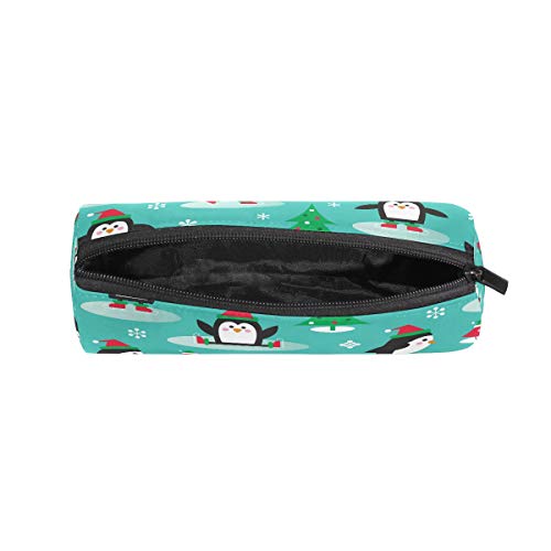 Ahomy Estuches de lápices Pingüinos en Patines Bolso de Lápices con Cremallera para Niñas y Niños, Bolsa de Maquillaje de Viaje para Mujer