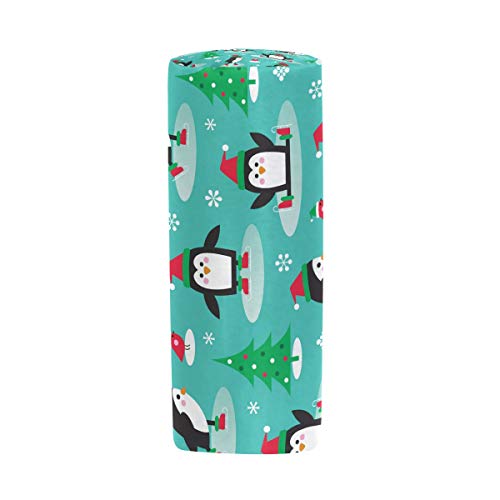 Ahomy Estuches de lápices Pingüinos en Patines Bolso de Lápices con Cremallera para Niñas y Niños, Bolsa de Maquillaje de Viaje para Mujer
