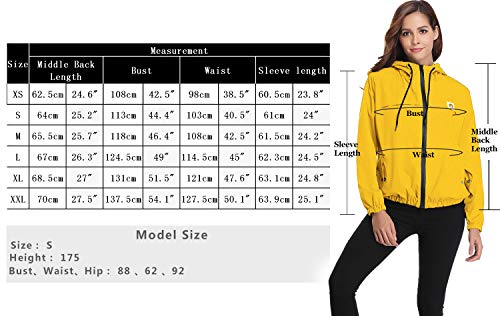 Aibrou Cortavientos Abrigos Impermeables con Capucha Ligera para Mujer,Chubasquero Deporte para al Aire Libre,Ropa de Secado Rápido Chaqueta de Viento e Impermeable