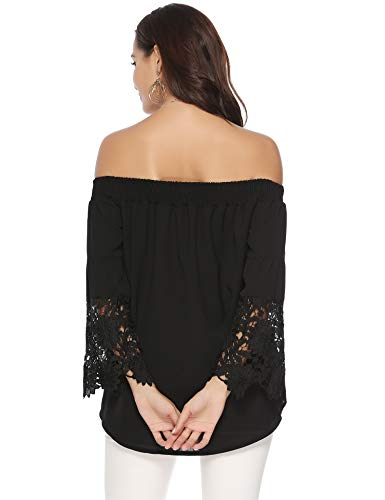 Aibrou Mujeres La Moda Off The Shoulder Camisetas Manga Larga Blusas, Hombros al Descubiertos T-Shirt Playera Top